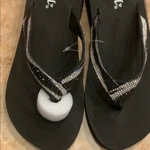 New Kristal zebra bling flip flops Med (6/7)